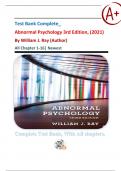 Test Bank Complete_ Abnormal Psychology 3rd Edition, (2021) By William J. Ray (Author) All Chapter 1-16| Newest