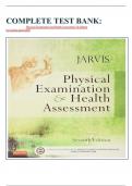 COMPLETE TEST BANK: 	Physical Examination and Health Assessment 7th Edition by Carolyn Jarvis PhD 