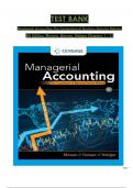 TEST BANK Managerial Accounting: The Cornerstone of Business Decision Making, 8th Edition, Mowen, Hansen, Heitger