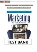 Test Bank - Marketing: Real People, Real Choices 11th Edition by Michael Solomon, Greg Marshall & Elnora Stuart - Complete, Elaborated and Latest Test Bank. ALL Chapters (1-14) Included and Updated for 2024