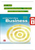 Test Bank For Understanding Business 13th International Edition by Nickels and McHugh, All Chapters 1 - 20 Complete, Verified Latest Edition, ISBN: 9781266043222