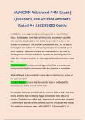 AWHONN Advanced FHM Exam | Questions and Verified Answers Rated A+ | 2024/2025 Guide