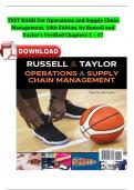 TEST BANK For Operations and Supply Chain Management, 10th Edition, by Russell and Taylor's Verified Chapters 1 - 17, Complete A+ Guide ISBN:9781119577652 Newest 2024 Version