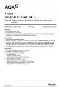 AQA A-level ENGLISH LITERATURE B 7717-2B Paper 2B Texts and genres: Elements of political and social protest writing question paper June 2024