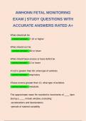 AWHONN FETAL MONITORING EXAM | STUDY QUESTIONS WITH ACCURATE ANSWERS RATED A+