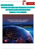 SOLUTION MANUAL Operations and Supply Chain Management, 17th Edition  by F. Robert Jacobs and Richard Chase  Chapters 1 - 22 | Complete 