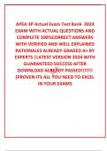  APEA 3P Actual Exam Test Bank  2024 EXAM WITH ACTUAL QUESTIONS AND COMPLETE 100%CORRECT ANSWERS WITH VERIFIED AND WELL EXPLAINED RATIONALES ALREADY GRADED A+ BY EXPERTS |LATEST VERSION 2024 WITH GUARANTEED SUCCESS AFTER DOWNLOAD ALREADY PASSED!!!!!!! (PR