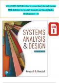 SOLUTION MANUAL for Systems Analysis and Design 10th Edition by Kendall Kenneth and Kendall Julie, All Chapters 1 - 16