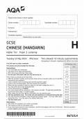 2024 AQA GCSE CHINESE PAPER 1 QP (8673/LH : Listening) Higher Tier