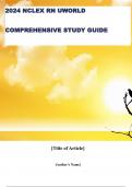 2024 NCLEX RN UWORLD COMPREHENSIVE STUDY GUIDE 