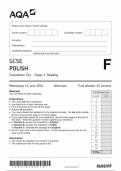 2024 AQA GCSE POLISH PAPER 3 QP (8688/RF : Reading) Foundation Tier