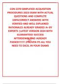 CON 2370 SIMPLIFIED ACQUISITION PROCEDURES 2023 EXAM WITH ACTUAL QUESTIONS AND COMPLETE 100%CORRECT ANSWERS WITH VERIFIED AND WELL EXPLAINED RATIONALES ALREADY GRADED A+ BY EXPERTS |LATEST VERSION 2024 WITH GUARANTEED SUCCESS AFTERDOWNLOAD ALREADY PASSED!