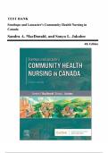 TEST BANK for Stanhope and Lancaster's Community Health Nursing in Canada 4th Edition- Sandra A. MacDonald; Sonya L. Jakubec