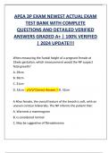 APEA 3P EXAM NEWEST ACTUAL EXAM  TEST BANK WITH COMPLETE  QUESTIONS AND DETAILED VERIFIED  ANSWERS GRADED A+ | 100% VERIFIED  | 2024 UPDATE!!!