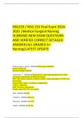 NSG233 / NSG 233 Final Exam 2024-2025 |Medical-Surgical Nursing III|BRAND NEW EXAM QUESTIONS AND VERIFIED CORRECT DETAILED ANSWER|ALL GRADED A+ Herzing|LATEST UPDATE 