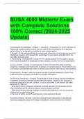 BUSA 4000 Midterm Exam with Complete Solutions 100% Correct (2024-2025 Update)