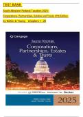 Test Bank for South-Western Federal Taxation 2025: Corporations, Partnerships, Estates and Trusts 47th Edition by Nellen & Young, ISBN: 9780357989074, All 20 Chapters Covered, Verified Latest Edition