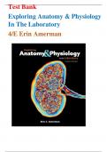 Test Bank - Exploring Anatomy & Physiology in the Laboratory 4th Edition by Erin C. Amerman, All Chapters| Complete Guide A+