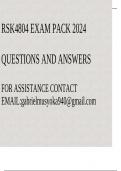 RSK4804 Exam pack 2024(Questions and answers)