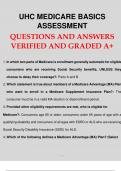 UHC MEDICARE BASICS ASSESSMENT QUESTIONS AND ANSWERS VERIFIED AND GRADED A+