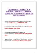 FLAGGER ATSSA TEST EXAM WITH  QUESTIONS AND DETAILED ANSWERS  GRADED A+|100% VERIFIED|2024 UPDATE  |LATEST UPDATE!!!