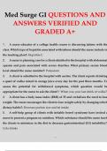 Med Surge GI QUESTIONS AND ANSWERS VERIFIED AND GRADED A+ 2024.