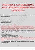 MED SURGE GI QUESTIONS AND ANSWERS VERIFIED AND GRADED A+