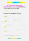 RBT Comprehensive Exam Questions and Answers (100% Pass)