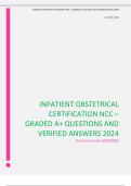 Inpatient Obstetrical Certification NCC – graded A+ questions and verified answers 2024