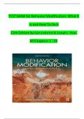 TEST BANK for Behavior Modification: What It Is and How To Do It 12th Edition by Garry Martin & Joseph J. Pear. All Chapters 1 - 29  