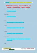 NDSU microbiology final Questions and  Correct Answers the Latest Update