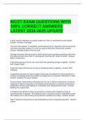 NICET EXAM QUESTIONS WITH 100% CORRECT ANSWERS LATEST 2024-2025 UPDATE 