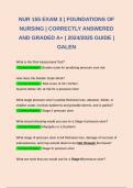 NUR 155 EXAM 3 | FOUNDATIONS OF NURSING | CORRECTLY ANSWERED AND GRADED A+ | 2024/2025 GUIDE | GALEN