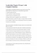 Leadership Chapter 9 Exam 1 with Complete Solutions