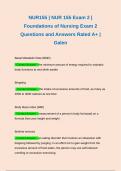 NUR155 | NUR 155 Exam 2 | Foundations of Nursing Exam 2 Questions and Answers Rated A+ | Galen