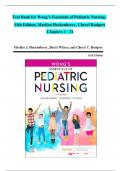 Test Bank for Wong’s Essentials of Pediatric Nursing,  11th Edition, Marilyn Hockenberry, Cheryl Rodgers Chapters 1 - 31