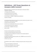 Definitions - UST Exam Questions & Answers 100% Correct!!