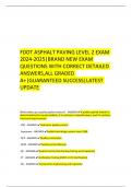 FDOT ASPHALT PAVING LEVEL 2 EXAM 2024-2025|BRAND NEW EXAM QUESTIONS WITH CORRECT DETAILED ANSWERS,ALL GRADED A+|GUARANTEED SUCCESS|LATEST UPDATE 