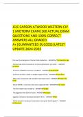  JCJC CARSON ATWOOD WESTERN CIV 1 MIDTERM EXAM|160 ACTUAL EXAM QUESTIONS AND 100% CORRECT ANSWERS ALL GRADED A+|GUARANTEED SUCCESS|LATEST UPDATE 2024-2025