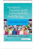 Test Bank for Foundations for Population Health in Community/Public Health Nursing, 6th Edition (Stanhope, 2022), Chapter 1-32 | All Chapters