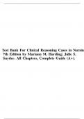 Test Bank - Clinical Reasoning Cases in Nursing 7th Edition (Harding, 2019), All Chapters 1-72