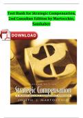 Test Bank for Strategic Compensation, 2nd Canadian Edition by Joseph J. Martocchio, Carol Ann Samhaber All Chapters ISBN: 9780135876039 Newest Version 2024