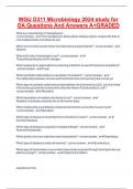 WGU D311 Microbiology 2024 study for OA Questions And Answers A+GRADED