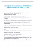 MILADY'S PROFESSIONAL BARBERING SAMPLE STATE BOARD EXAM 1