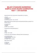 MILADY STANDARD BARBERING SAMPLE STATE BOARD EXAM TEST 1