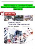 SOLUTION MANUAL for Foundations of Financial Management, 18th Edition by Stanley Block, Geoffrey Hirt, Chapters 1-21 Fully Covered A+ Guide ISBN:9780070965447 Newest Version 2024