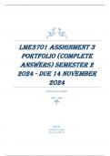 LME3701 ASSIGNMENT 3 PORTFOLIO (COMPLETE ANSWERS) SEMESTER 2 2024