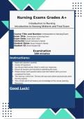 Introduction to Nursing 204-2025 UTA NURS 2300 Intro to Nursing Final Exam Review Questions and Answers | 100% Pass Guaranteed | Graded A+ |