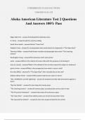 Abeka American Literature Test 2 Questions And Answers 100% Pass