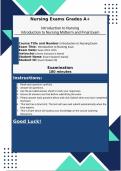 Introduction to Nursing 204-2025  Intro to Nursing Exam 2 Review and Answers | 100% Pass Guaranteed | Graded A+ |